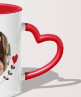 Mug sublimation intérieur rouge et Poignée cœur – Image 4