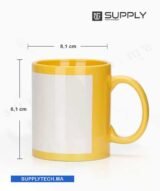 Mug jaune avec zone imprimable blanche pour sublimation – Image 3