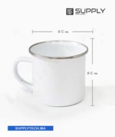 Mug en Acier Émaillé avec Cerclage Argenté – 10 oz (284 ml) – Image 4