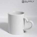 Mug Blanc de Sublimation - Poignée Cœur