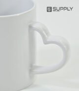Mug Blanc de Sublimation - Poignée Cœur – Image 3