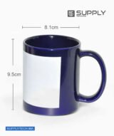 Mug bleu marine avec zone imprimable blanche pour sublimation – Image 3