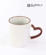 Mug sublimation intérieur marron cercle et Poignée cœur