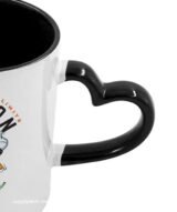 Mug sublimation intérieur noir et Poignée cœur – Image 3