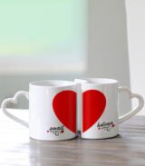 Mug couple avec poignée en Forme cœur pour sublimation – Image 2
