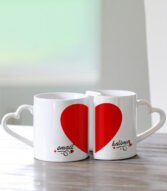 Mug couple avec poignée en Forme cœur pour sublimation – Image 2