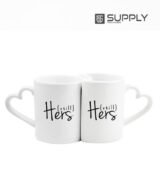 Mug couple avec poignée en Forme cœur pour sublimation – Image 4