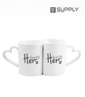 Mug couple avec poignée en Forme cœur pour sublimation – Image 4