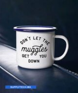 Mug en Acier Émaillé avec Cerclage bleu – 10 oz (284 ml) – Image 3