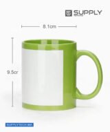 Mug pistache avec zone imprimable blanche pour sublimation – Image 3