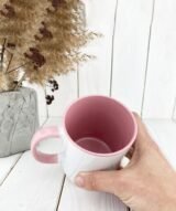 Mug sublimation intérieur rose et Poignée normal – Image 2