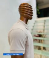 Polo blanc cassé en tissu piqué – unisex manches courtes – Image 3