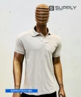 Polo blanc cassé en tissu piqué – unisex manches courtes – Image 4