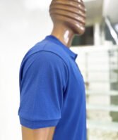 Polo Bleu roi en tissu piqué – unisex manches courtes – Image 4