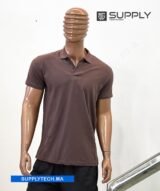 Polo marron en tissu piqué – unisex manches courtes – Image 3