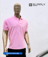 Polo rose bébé en tissu piqué – unisex manches courtes