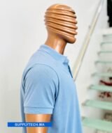 Polo bleu ciel en tissu piqué – unisex manches courtes – Image 4