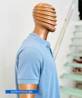 Polo bleu ciel en tissu piqué – unisex manches courtes – Image 4