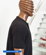 Polo Noir en tissu piqué – unisex manches courtes – Image 5