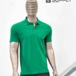 Polo vert en tissu piqué – unisex manches courtes