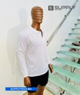 Polo blanc à Manches Longues Unisex – Image 2