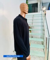 Polo Noir à Manches Longues Unisex – Image 4