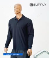 Polo Noir à Manches Longues Unisex – Image 3