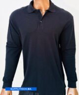 Polo Noir à Manches Longues Unisex – Image 5