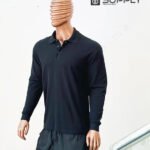 Polo Noir à Manches Longues Unisex