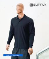 Polo Noir à Manches Longues Unisex