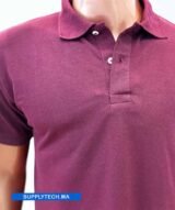 Polo Bordeaux en tissu piqué – unisex manches courtes – Image 6