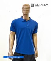 Polo Bleu roi en tissu piqué – unisex manches courtes – Image 2