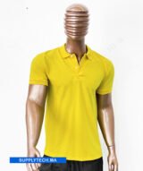 Polo jaune clair en tissu piqué – unisex manches courtes – Image 2