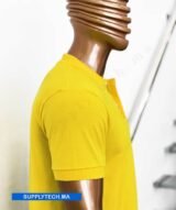 Polo jaune clair en tissu piqué – unisex manches courtes – Image 5