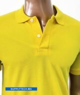 Polo jaune clair en tissu piqué – unisex manches courtes – Image 3