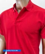 Polo rouge en tissu piqué – unisex manches courtes – Image 2