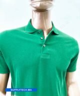 Polo vert en tissu piqué – unisex manches courtes – Image 4