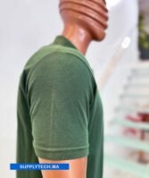 Polo vert foncé en tissu piqué – unisex manches courtes – Image 5