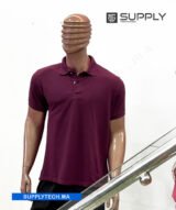 Polo Bordeaux en tissu piqué – unisex manches courtes – Image 3