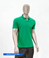 Polo vert en tissu piqué – unisex manches courtes – Image 3