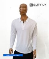 Polo blanc à Manches Longues Unisex – Image 3