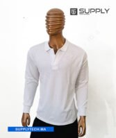 Polo blanc à Manches Longues Unisex – Image 3