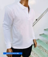 Polo blanc à Manches Longues Unisex – Image 6