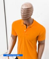 Polo orange en tissu piqué – unisex manches courtes – Image 2