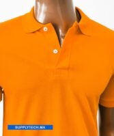 Polo orange en tissu piqué – unisex manches courtes – Image 4