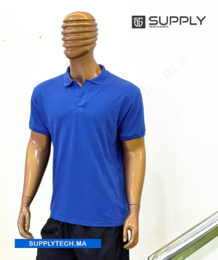 Polo Bleu roi en tissu piqué – unisex manches courtes