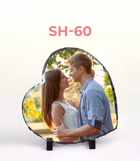 sh0--60 Cadre Photo cœur en Ardoise Blanche pour Sublimation – SH60 – Image 2