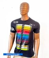 T-shirt Noir col rond regent– unisex manches courtes – Image 6