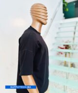 T-shirt noir Oversize Premium - 240 g/m² – Image 3