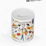 Tirelire blanche en céramique – Personnalisable par Sublimation